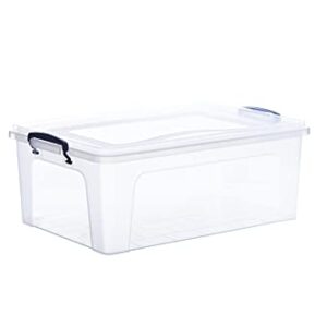 Superio 22 Qt Clear Plastic Storage Bins with Lids and Latches, Organizing Containers, Stackable Plastic Tote for Household, Garage, School, and Office, 2 Pack