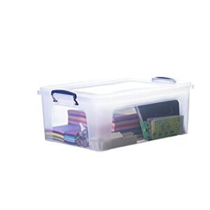 Superio 22 Qt Clear Plastic Storage Bins with Lids and Latches, Organizing Containers, Stackable Plastic Tote for Household, Garage, School, and Office, 2 Pack