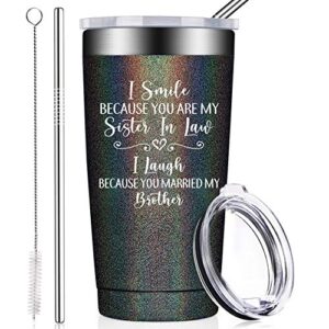 birgilt sister in law gifts for women - gift for sister in law from sister in law, brother in law - sister in law christmas birthday gifts - 20oz vacuum insulated tumbler cup