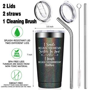 BIRGILT Sister in Law Gifts for Women - Gift for Sister in Law from Sister in Law, Brother in Law - Sister in Law Christmas Birthday Gifts - 20oz Vacuum Insulated Tumbler Cup