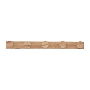 Bloomingville Rubberwood Wall 10, Natural Hooks and Handles