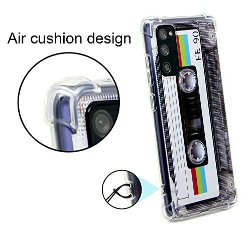 FAteamll Case for Galaxy S20 FE 5G,with Reinforced Corners TPU Soft Bumper Retro Cassette Tape Case Compatible with Samsung Galaxy S20 FE 5G