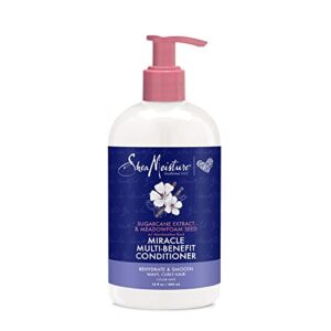 sheamoisture silicone free conditioner for dry hair, sugarcane and meadowfoam, sulfate free conditioner, 13 oz