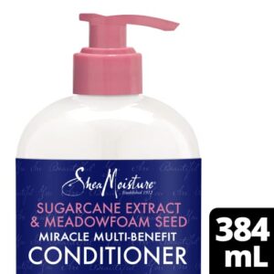 SheaMoisture Silicone Free Conditioner for Dry Hair, Sugarcane and Meadowfoam, Sulfate Free Conditioner, 13 Oz