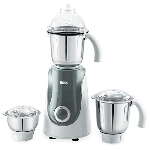 Boss Crown Wet & Dry Mixer Grinder Powerful 750W with 3 Stainless Steel Jars, 110V for USA