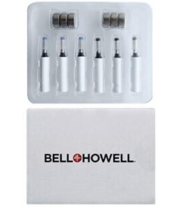 bell+howell replacement kit for tac pen original and deluxe – includes 6 lr44 batteries, 3 black ink cartridges, 3 blue ink cartridges