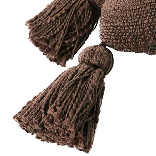 Creative Co-Op Cotton Slub Lumbar Tassels, Iron Color Pillow