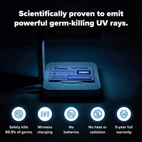 Zdium UV Phone Sanitizer with Wireless Charging | EPA Registered & Clinically Proven Cell Phone Sterilizer for Disinfecting Phones, Tablets, & More | Kills 99.9% of Bacteria, Viruses, & Germs | White
