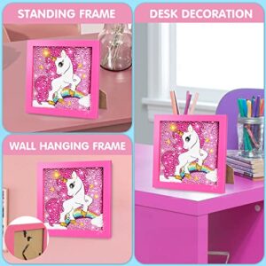 TOY Life 5D Diamond Painting Kits for Kids with Wooden Frame - Diamond Arts and Crafts for Kids Ages 6-8-10-12 Gem Art Painting Kit Girls Unicorn Crafts - Unicorn Diamond Painting Kits for Kids Girls