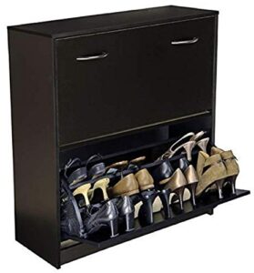 venture horizon double shoe cabinet black