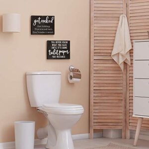 2 Pieces You Never Know What You Have Until It's Gone Toilet Paper Sign Get Naked Funny Bathroom Sign Bathroom Wall Sign Decor Half Bathroom Wooden Sign Rustic Bathroom Toilet Plaque, 4 x 5 Inch