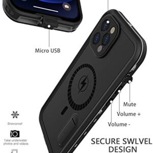 Diverbox Design for iPhone 12 Pro Max Waterproof Case with Kickstand, Durable Shockproof Phone Case Cover with Built in Screen Protector for iPhone 12 Pro max 6.7'' Only (Black)