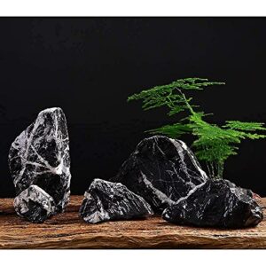 LANDEN Natural Tonwa Stones Slate Stones for Aquariums Terrariums, Paludarium,Vivariums, Reptile and Amphibian Enclosures (17lbs, 2 to 8 inches)