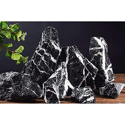 LANDEN Natural Tonwa Stones Slate Stones for Aquariums Terrariums, Paludarium,Vivariums, Reptile and Amphibian Enclosures (17lbs, 2 to 8 inches)