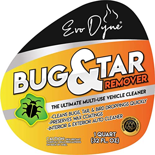Evo Dyne Bug Remover for Car Detailing (32 fl oz Per Bottle), Made in the USA - Car Interior Cleaner Removes Tar, Droppings, Guts, Dirt, Grease | Ultimate Tree Sap Remover