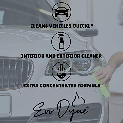 Evo Dyne Bug Remover for Car Detailing (32 fl oz Per Bottle), Made in the USA - Car Interior Cleaner Removes Tar, Droppings, Guts, Dirt, Grease | Ultimate Tree Sap Remover