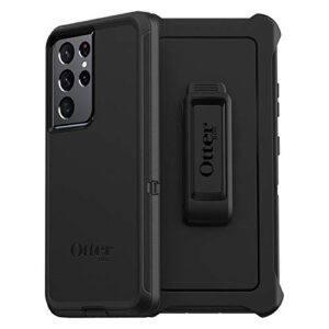 otterbox defender case for samsung galaxy s21 ultra 5g, shockproof, drop proof, ultra-rugged, protective case, 4x tested to military standard, black