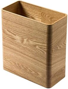 rzm wood trash can wastebasket,household bathroom living room rectangular trash bin,narrow space garbage can with swing lid (color : b, size : 26.5x13x30cm(10x5x12inch))