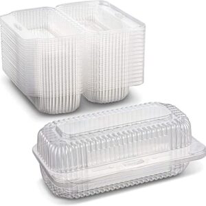 MT Products Clear Plastic Bakery or Hot Dog Small Container with Hinged Lid Size 6 1/2 in x 2 3/4 in x 2 9/16 in Keep your Food Fresh and Tasty (30 Pieces) - Made in The USA