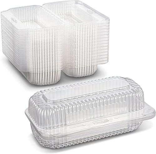 MT Products Clear Plastic Bakery or Hot Dog Small Container with Hinged Lid Size 6 1/2 in x 2 3/4 in x 2 9/16 in Keep your Food Fresh and Tasty (30 Pieces) - Made in The USA