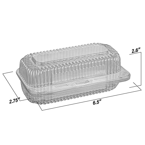 MT Products Clear Plastic Bakery or Hot Dog Small Container with Hinged Lid Size 6 1/2 in x 2 3/4 in x 2 9/16 in Keep your Food Fresh and Tasty (30 Pieces) - Made in The USA