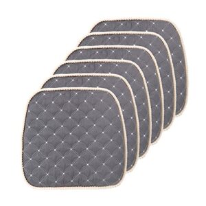 hjsq cushion memory foam pads with ties for dining chairs,non slip kitchen dining chair pad and seat cushion 6pack (grey 2, 6)