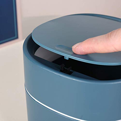 Sheebo Modern Plastic Mini Wastebasket Trash Can with Lid and 180 Counts Strong Mini Trash Bag Bundle