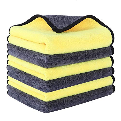 Soft Microfiber Towel for Washing, Drying, Detailing Vehicle, Absorbent Car Wash Towels, Micro Fiber Clothes for Car Detailing/Interior Lint Free 600GSM ,6 Pack 16 x 16inches