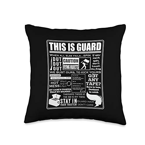 Color Guard Half Time Show Shirts & Gifts Funny Color Guard Sayings And Memes Throw Pillow, 16x16, Multicolor