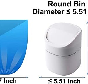Sheebo Modern Plastic Mini Wastebasket Trash Can with Lid and 180 Counts Strong Mini Trash Bag Bundle