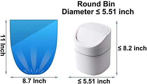 Sheebo Modern Plastic Mini Wastebasket Trash Can with Lid and 180 Counts Strong Mini Trash Bag Bundle