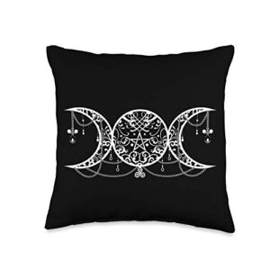 creativemotions triple moon with pentagram throw pillow, 16x16, multicolor