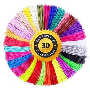 ubrand 3d pen pla filament, 300 feet 3d printing filament, 30 colors (each color 10 feet), pla filament 1.75mm, upgraded pla refill for 3d pens