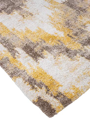 NOORI RUG - Premium & Luxury Imported - Lux Emma Machine Made High Pile Ikat - Rectangle - Brown - Gold - 10' x 14', Bedroom, Dining Room