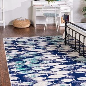 Unique Loom Ariel Collection Area Rug - Fish (Rectangular 4' 0" x 6' 0", Blue/Green)