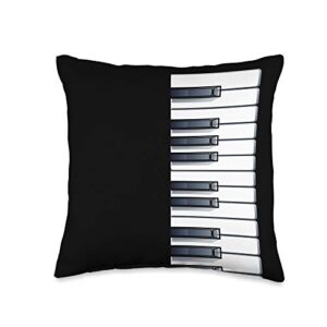 obeezon classic keys for piano girls and music lovers gift throw pillow, 16x16, multicolor
