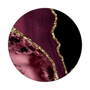 Burgundy Faux Marbled Agate Stylish Luxury PopSockets Swappable PopGrip