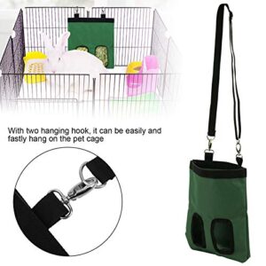 Rabbit Feeding Bag, Hanging with Feeding Hole 600D Oxford Cloth Hay Feeding Bag, for Small Pets Rabbit Small Animals(Green)