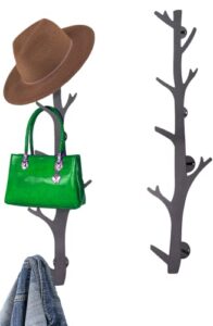 terra home coat tree - hat rack for baseball caps, coats, purse- wall coat rack with 8 hooks - hat rack for wall to design your wall space modern - coat rack wall mount decorates wall art