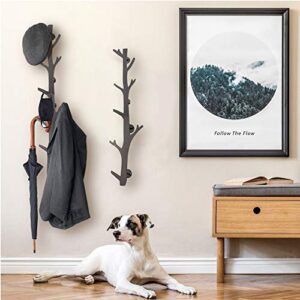 TERRA HOME Coat Tree - Hat Rack for Baseball Caps, Coats, Purse- Wall Coat Rack with 8 Hooks - Hat Rack for Wall to Design Your Wall Space Modern - Coat Rack Wall Mount Decorates Wall Art