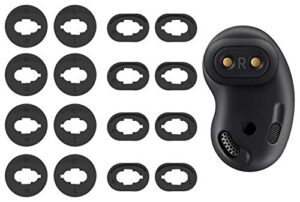 iiexcel galaxy buds live adapter tips eartips earbuds, 8 pairs replacement s/l 2 size silicone rubber ear tips buds wing tips fit in case compatible with samsung galaxy buds live - black