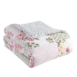 Laura Ashley Home - King Comforter Set, Reversible Cotton Bedding, Includes Matching Shams with Bonus Euro Shams & Throw Pillows (Ailyn Pink, King)