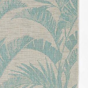 Momeni Riviera Transitional Indoor/Outdoor Area Rug, Aqua, 5'3" X 7'