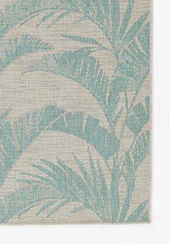 Momeni Riviera Transitional Indoor/Outdoor Area Rug, Aqua, 5'3" X 7'