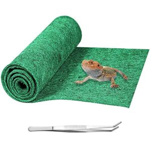 mechpia 59" x 20" reptile carpet, terrarium extra large mat liner bedding reptile substrate supplies for bearded dragon lizard leopard gecko snake tortoise (green)