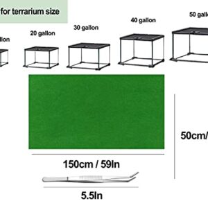 Mechpia 59" x 20" Reptile Carpet, Terrarium Extra Large Mat Liner Bedding Reptile Substrate Supplies for Bearded Dragon Lizard Leopard Gecko Snake Tortoise (Green)