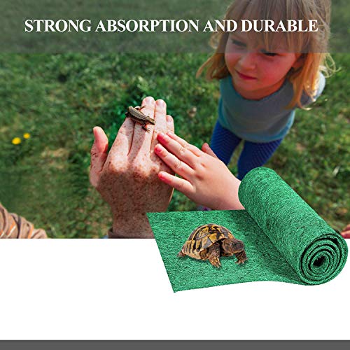 Mechpia 59" x 20" Reptile Carpet, Terrarium Extra Large Mat Liner Bedding Reptile Substrate Supplies for Bearded Dragon Lizard Leopard Gecko Snake Tortoise (Green)