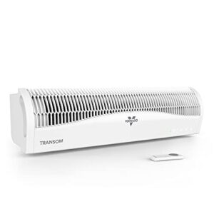 vornado transom window fan with 4 speeds, remote control, reversible exhaust mode, weather resistant case, whole room, ice white