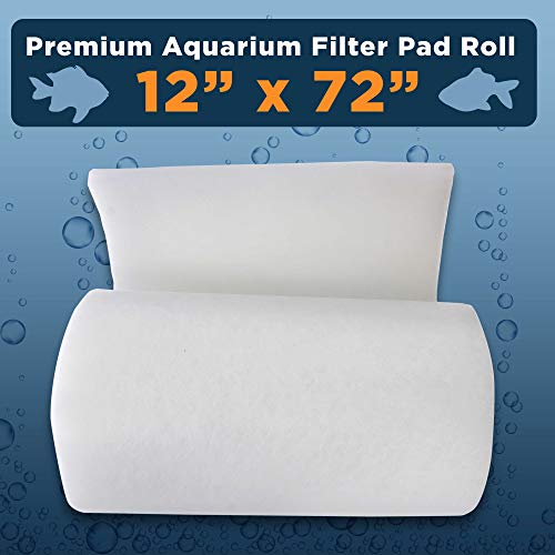 Master Pet Supply Premium Aquarium Filter Pad Roll, Cut to Fit 12" by 72", Micron Fiber Filtration Media for Freshwater, Saltwater Aquariums, Koi Ponds, Fish Tanks, Reefs - Clean Crystal Clear Water