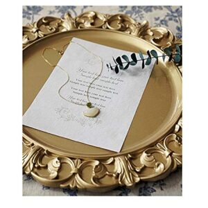CheeseandU Gilded Dinner Plate Vintage Gold Serving Tray Dessert Steak Tray Bbq Food Container,Towel Tray Storage Tray Fruit Trays Cosmetics Jewelry Organizer Wedding Décor Plate, Plastic Round 13"